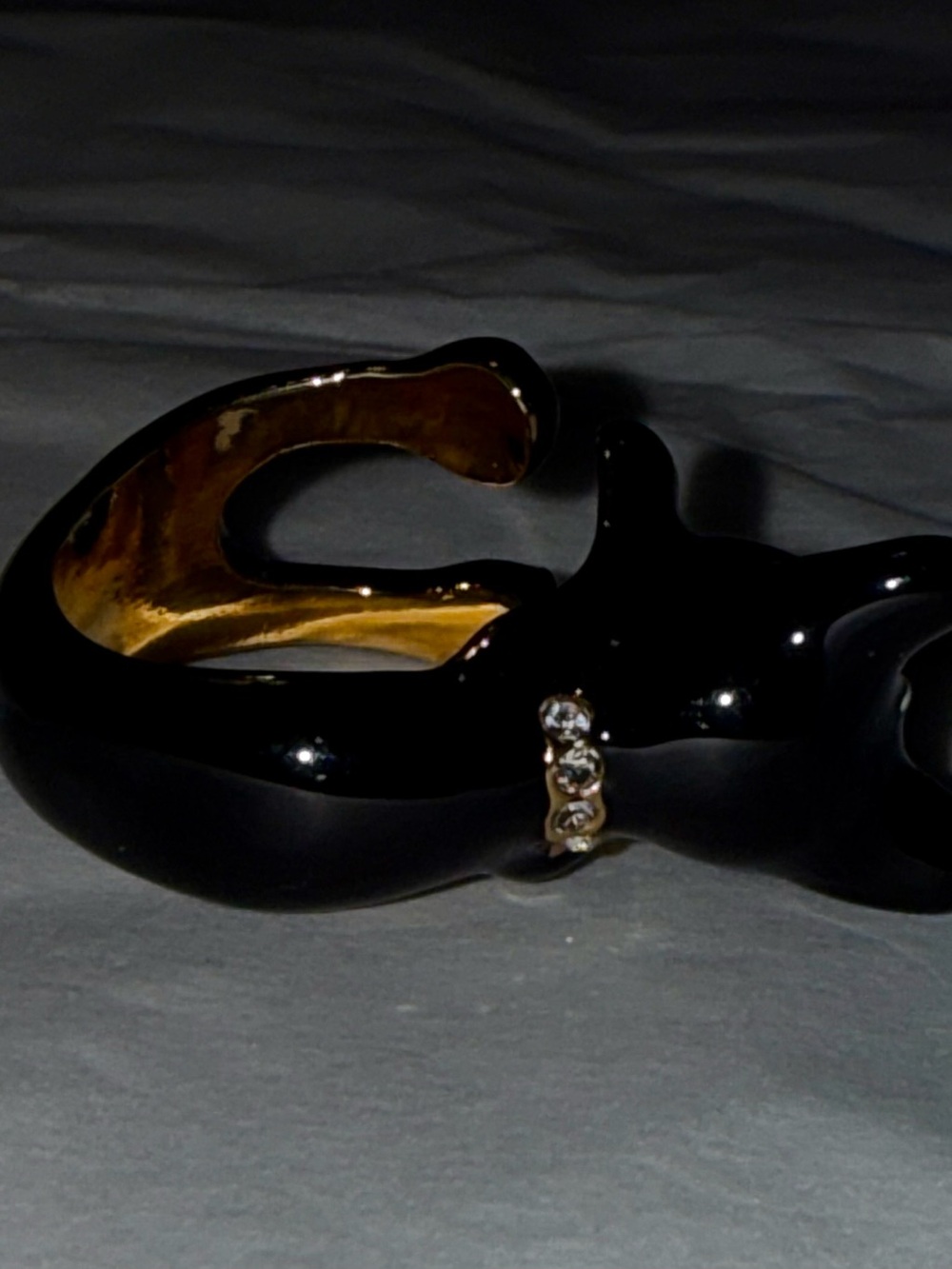 kate spade Black & White French Bulldog Open Ring - Picture 3 of 5